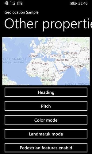 Map after tap on the button Pitch